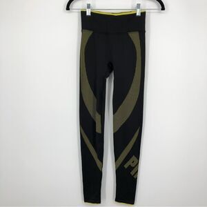 PINK Victoria’s‎ Secret High Waist Full Length Tight black Yellow Spellout XS
